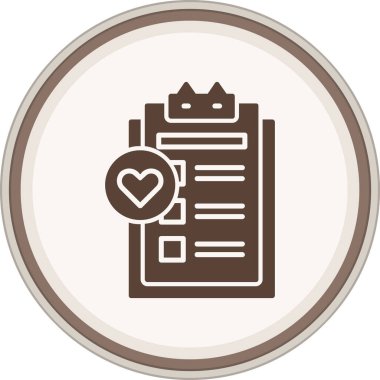 Dilek listesi Glyph kahverengi çember. Web Kullanımı için Vektör İllüstrasyonu