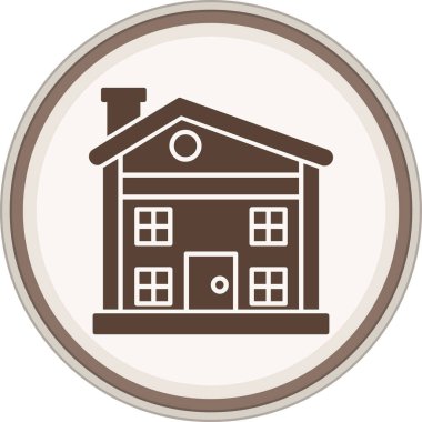 Akıllı ev sembolü kahverengi daire. Web Kullanımı için Vektör İllüstrasyonu