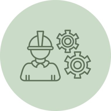 Proje Müdürü Green Circle. Web Kullanımı için Vektör İllüstrasyonu