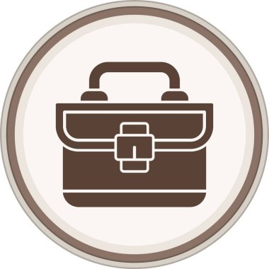 Evrak çantası Glyph kahverengi çember. Web Kullanımı için Vektör İllüstrasyonu