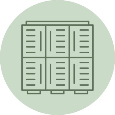 Locker Room green Circle. Vector Illustration For Web Use