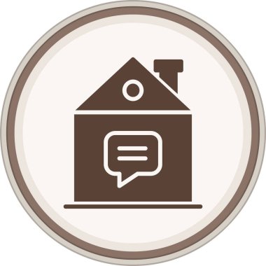 Chat Glyph kahverengi daire. Web Kullanımı için Vektör İllüstrasyonu