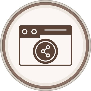 Glyph kahverengi çemberi paylaş. Web Kullanımı için Vektör İllüstrasyonu