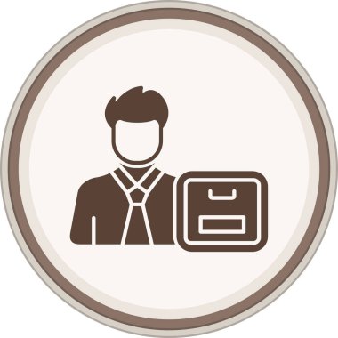 Kullanıcı Masası Glyph kahverengi çemberi. Web Kullanımı için Vektör İllüstrasyonu