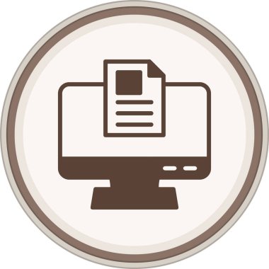 Dosya Glyph kahverengi çember. Web Kullanımı için Vektör İllüstrasyonu