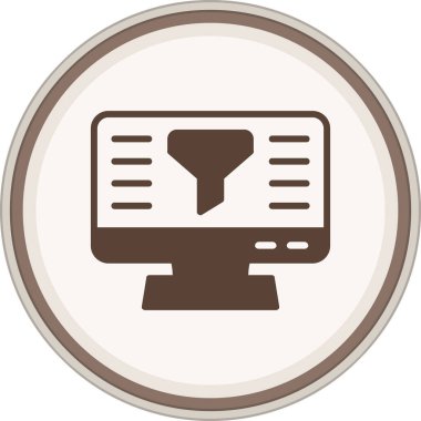 Filtre kabartma kahverengi daire. Web Kullanımı için Vektör İllüstrasyonu