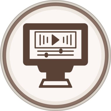 Bilgisayar sembolü kahverengi daire. Web Kullanımı için Vektör İllüstrasyonu