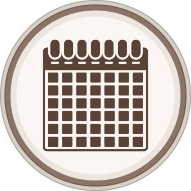 Calendar Glyph brown circle. Vector Illustration For Web Use