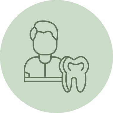 Dişçi Yeşil Çember. Web Kullanımı için Vektör İllüstrasyonu