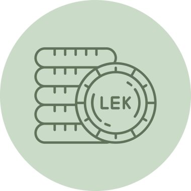 Arnavut Lek Yeşil Çemberi. Web Kullanımı için Vektör İllüstrasyonu