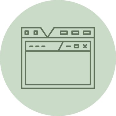 Tarayıcı yeşil daire. Web Kullanımı için Vektör İllüstrasyonu