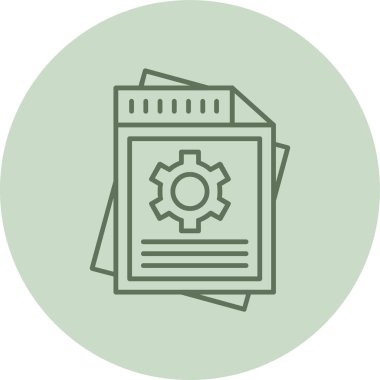 Ayarlar yeşil daire. Web Kullanımı için Vektör İllüstrasyonu