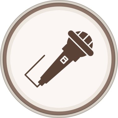 Mikrofon Glyph kahverengi daire. Web Kullanımı için Vektör İllüstrasyonu