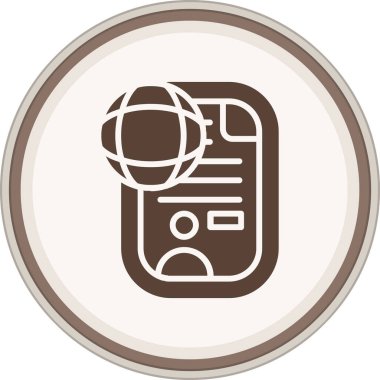 Pasaport Glyph kahverengi daire. Web Kullanımı için Vektör İllüstrasyonu