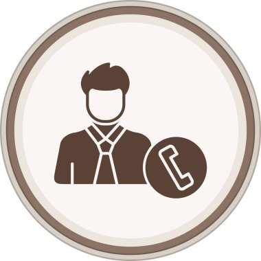 Kullanıcı adı Glyph kahverengi daire. Web Kullanımı için Vektör İllüstrasyonu