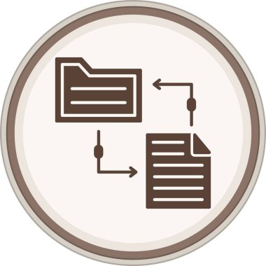 Veri transferi Glyph kahverengi çember. Web Kullanımı için Vektör İllüstrasyonu