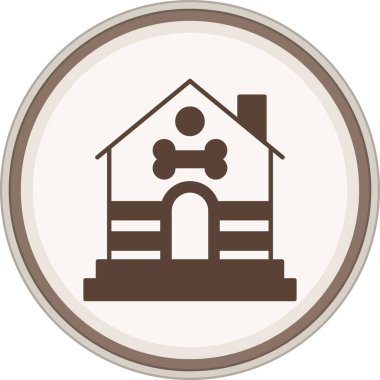 Kennel Glyph kahverengi çember. Web Kullanımı için Vektör İllüstrasyonu