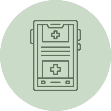 Akıllı telefon yeşil çember. Web Kullanımı için Vektör İllüstrasyonu