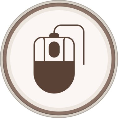 Bilgisayar Faresi Glyph kahverengi çember. Web Kullanımı için Vektör İllüstrasyonu