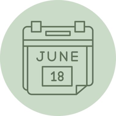 18 Haziran Yeşil Çember Randevusu. Web Kullanımı için Vektör İllüstrasyonu