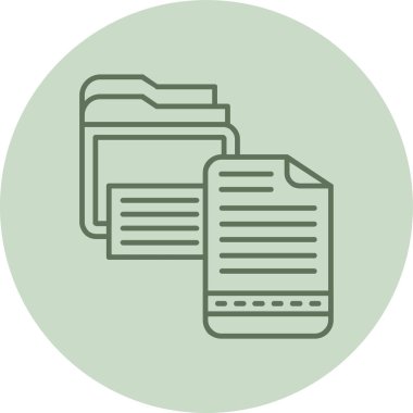 Dosya ve Dizin Yeşil Çember. Web Kullanımı için Vektör İllüstrasyonu