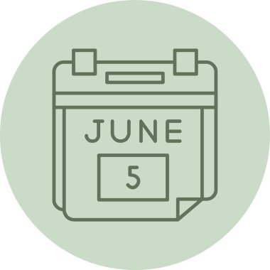 5 Haziran Yeşil Çember Randevusu. Web Kullanımı için Vektör İllüstrasyonu