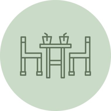 Cafe Green Circle 'da. Web Kullanımı için Vektör İllüstrasyonu