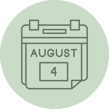 4 Ağustos Yeşil Çember Randevusu. Web Kullanımı için Vektör İllüstrasyonu