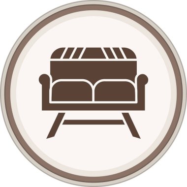 Armchair Glyph brown circle. Vector Illustration For Web Use