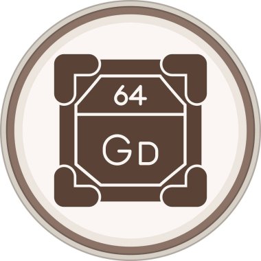 Gadolinium Glyph kahverengi çember. Web Kullanımı için Vektör İllüstrasyonu