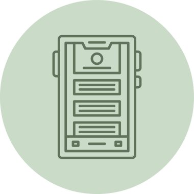 Akıllı telefon yeşil çember. Web Kullanımı için Vektör İllüstrasyonu