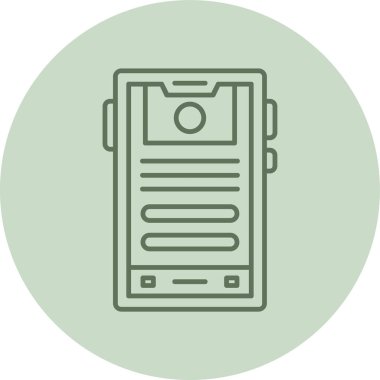 Akıllı telefon yeşil çember. Web Kullanımı için Vektör İllüstrasyonu