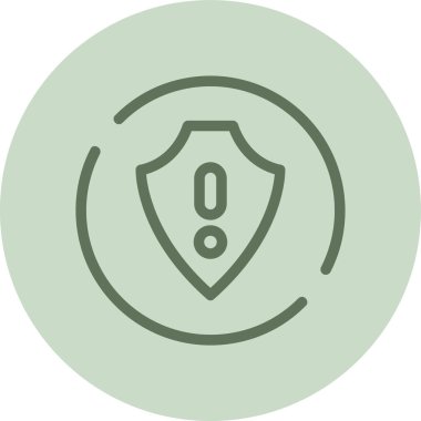 Kalkan-ünlem yeşil daire. Web Kullanımı için Vektör İllüstrasyonu