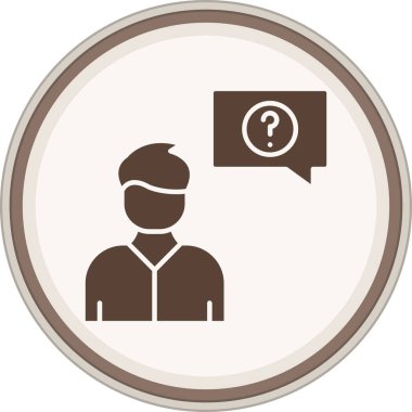 Glyph kahverengi çemberi sorgula. Web Kullanımı için Vektör İllüstrasyonu