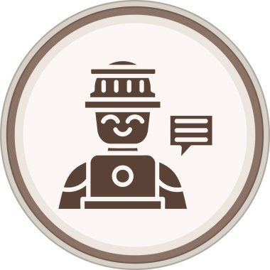 Teknik Yazar Glyph kahverengi çember. Web Kullanımı için Vektör İllüstrasyonu