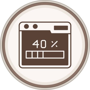 Glyph kahverengi daire yükleniyor. Web Kullanımı için Vektör İllüstrasyonu