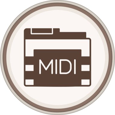 Midi Glyph kahverengi çember. Web Kullanımı için Vektör İllüstrasyonu