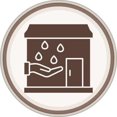 Su İşareti kahverengi çemberini kaydet. Web Kullanımı için Vektör İllüstrasyonu