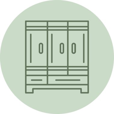 Wardrobe green Circle. Vector Illustration For Web Use