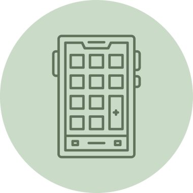 Akıllı telefon yeşil çember. Web Kullanımı için Vektör İllüstrasyonu