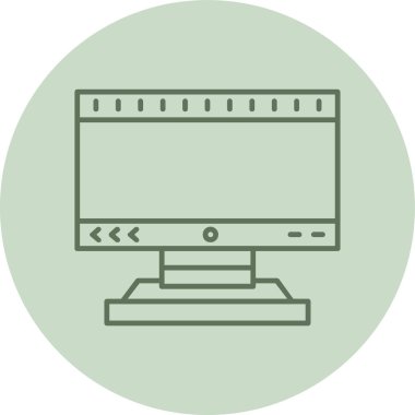 Bilgisayar Yeşil Çember. Web Kullanımı için Vektör İllüstrasyonu