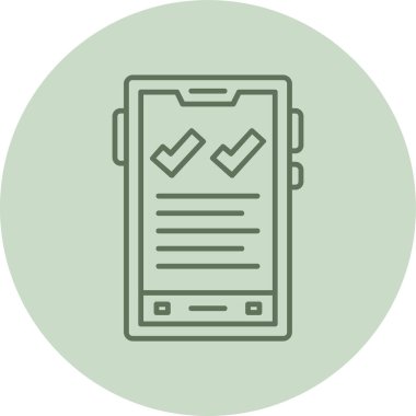 Akıllı telefon yeşil çember. Web Kullanımı için Vektör İllüstrasyonu