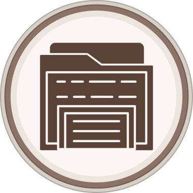 Dizin Glyph kahverengi çember. Web Kullanımı için Vektör İllüstrasyonu