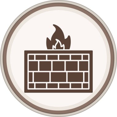Firewall Glyph kahverengi çember. Web Kullanımı için Vektör İllüstrasyonu