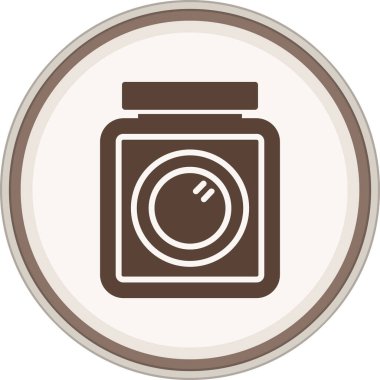 Glyph kahverengi daireyi çerçevele. Web Kullanımı için Vektör İllüstrasyonu