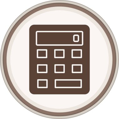 Hesap makinesi Glyph kahverengi daire. Web Kullanımı için Vektör İllüstrasyonu
