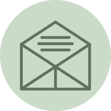 Zarfla açılan yeşil daire. Web Kullanımı için Vektör İllüstrasyonu