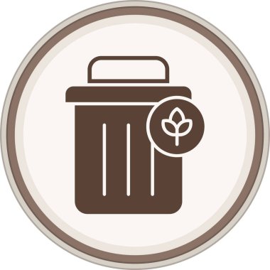 Çöp Glyph kahverengi çember. Web Kullanımı için Vektör İllüstrasyonu