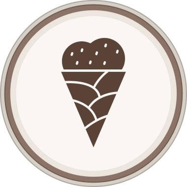 Dondurma Glyph kahverengi daire. Web Kullanımı için Vektör İllüstrasyonu