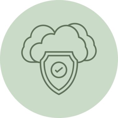 Cloud Computing green Circle. Vector Illustration For Web Use